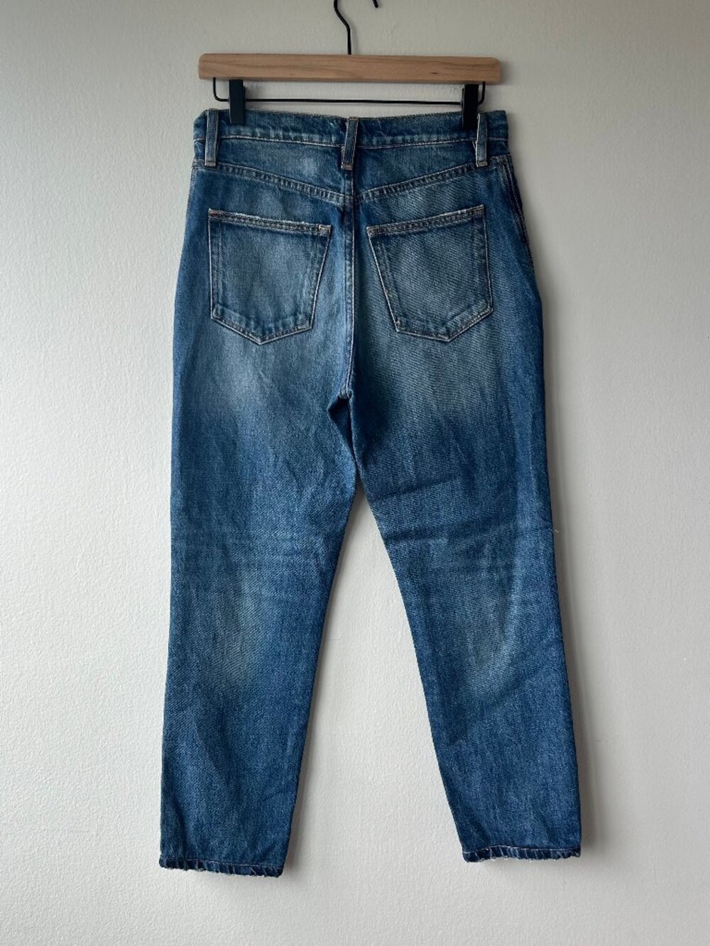 FRAME Le Mec Malibu Relaxed Boyfriend Jeans 25 Button Fly Raw Hem 100% Cotton - Picture 3 of 9